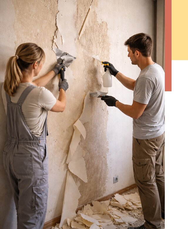 Снятие старых обоев в Красном Сулине от 5358 руб. под ключ недорого | ОТДЕЛОЧНИК-Крл