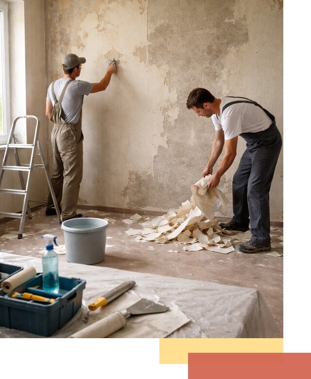 Снятие старых обоев в Красном Сулине быстро и качественно