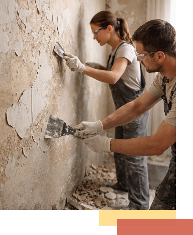 Снятие старой шпаклевки и подготовка поверхностей в Красном Сулине