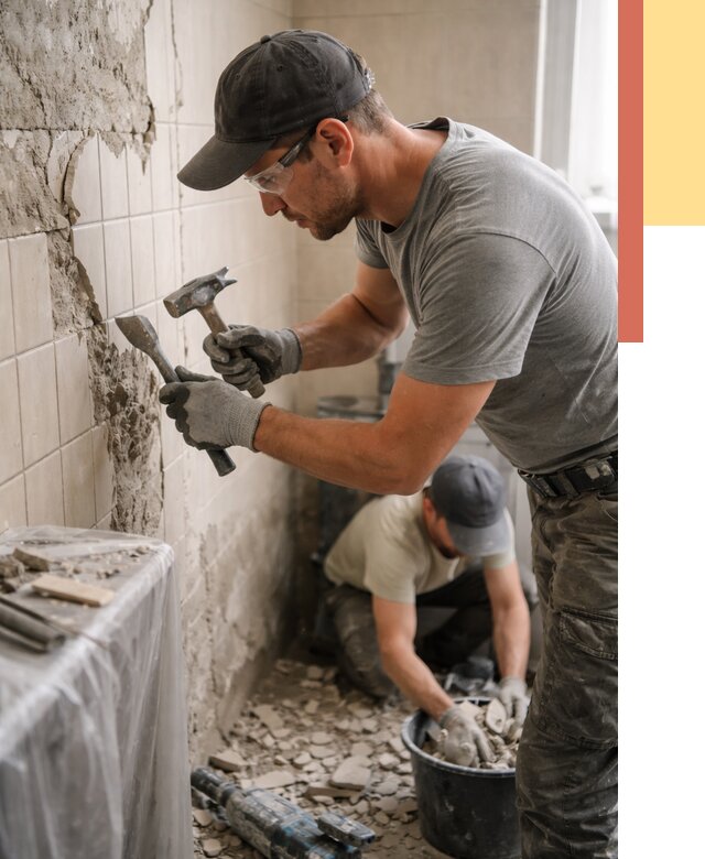 Демонтаж плитки со стен в Красном Сулине от 868 руб. — быстро и недорого | ОТДЕЛОЧНИК-Крл