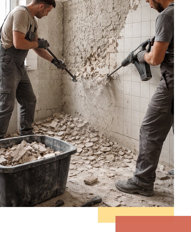 Демонтаж плитки со стен в Красном Сулине быстро и аккуратно