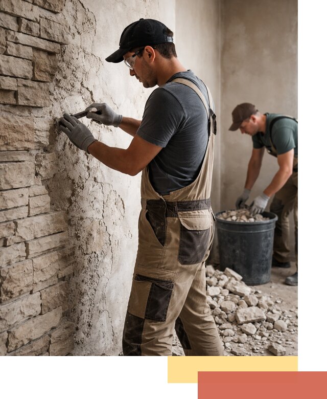 Демонтаж декоративного камня в Красном Сулине профессионально и безопасно