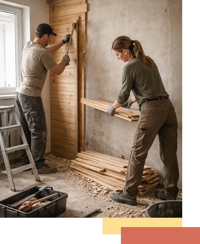 Демонтаж вагонки со стен в Красном Сулине — профессиональный демонтаж