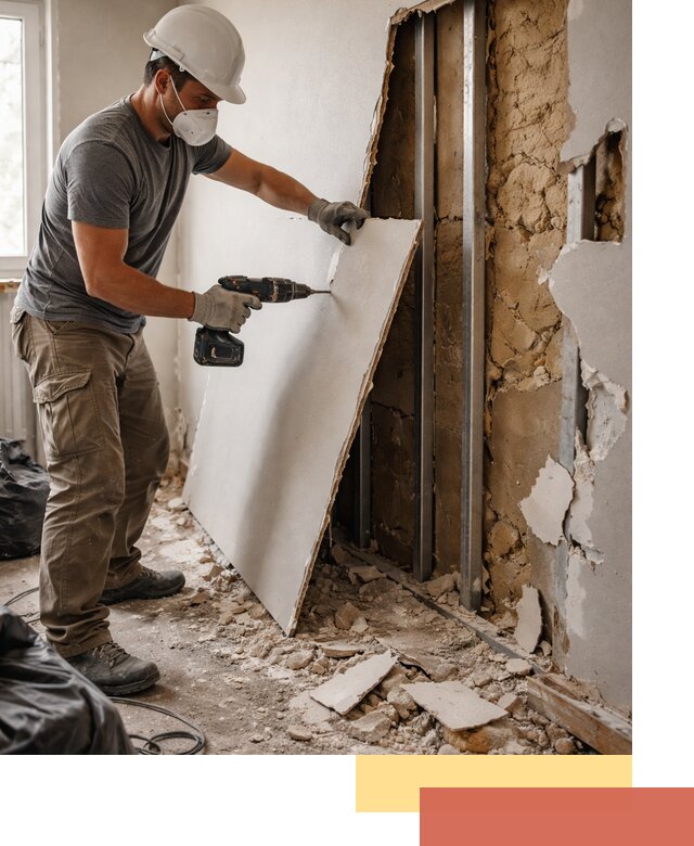 Демонтаж гипсокартона со стен в Красном Сулине качественно и быстро