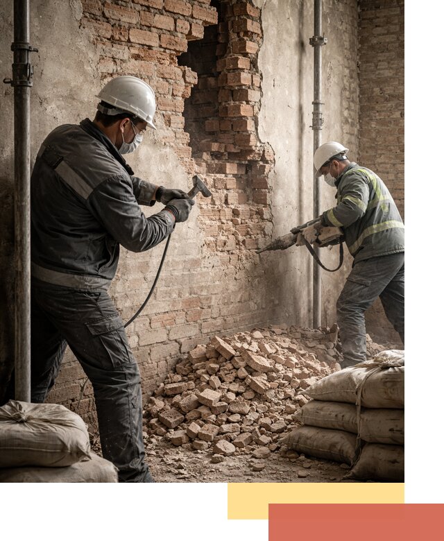 Демонтаж кирпичных стен в Красном Сулине быстро и безопасно