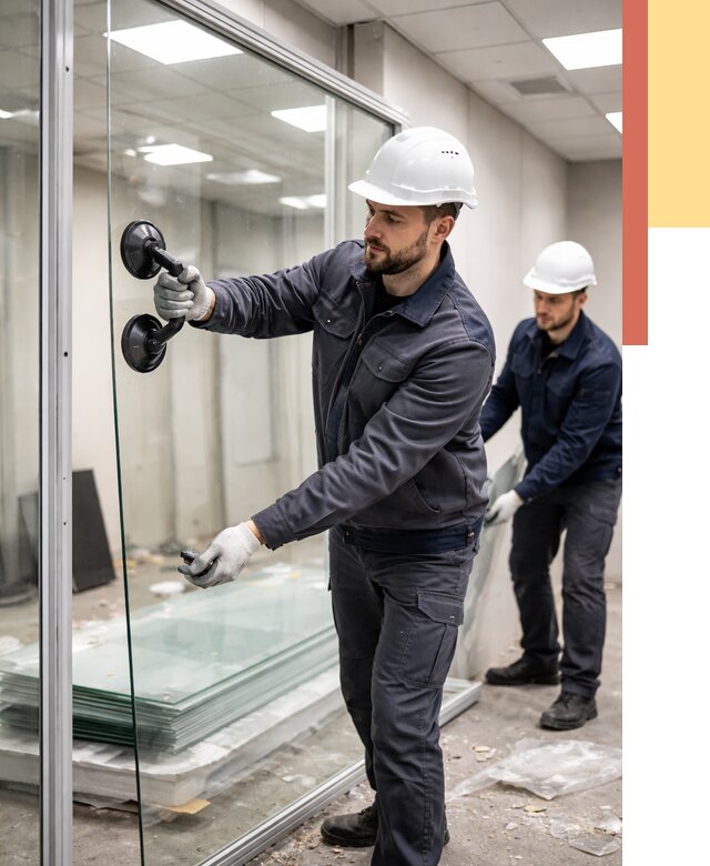 Демонтаж стеклянных перегородок в Красном Сулине от 3266 руб. — быстро и недорого | ОТДЕЛОЧНИК-Крл