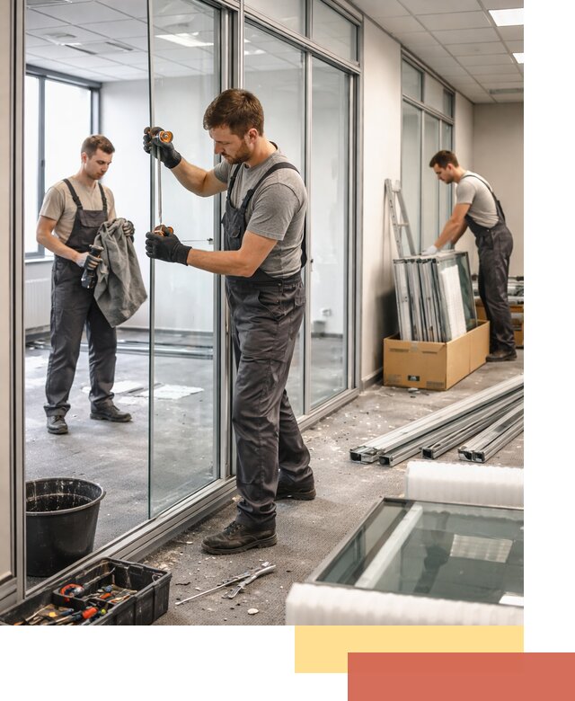 Демонтаж стеклянных перегородок в Красном Сулине быстро и безопасно