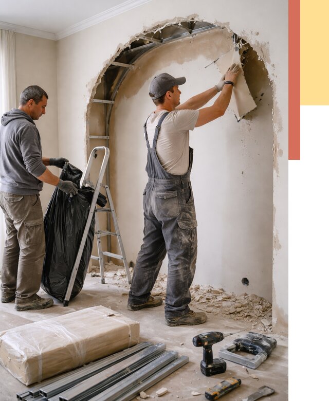 Демонтаж арки из гипсокартона в Красном Сулине от 3572 руб. — услуги под ключ | ОТДЕЛОЧНИК-Крл