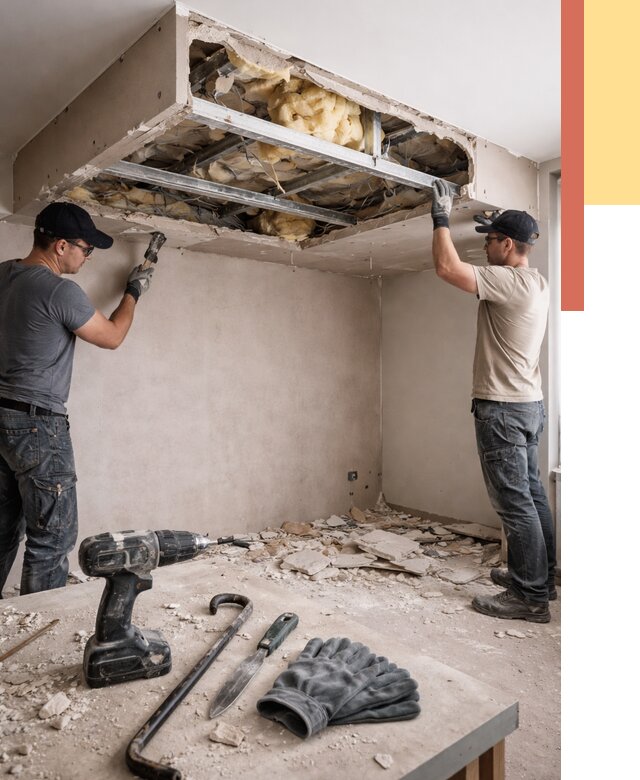 Демонтаж короба из гипсокартона в Красном Сулине от 1551 руб. — быстро и недорого | ОТДЕЛОЧНИК-Крл