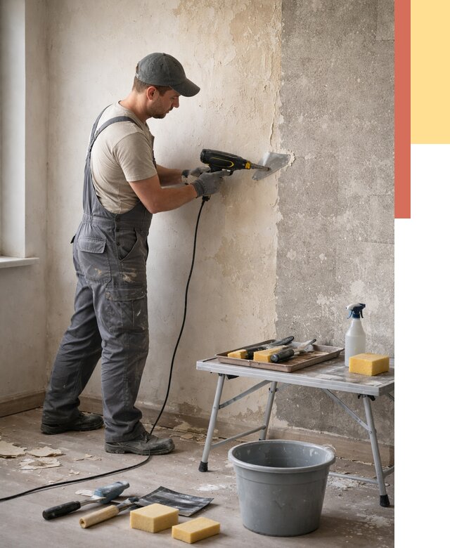 Очистка стен от клея в Красном Сулине от 1888 руб. — снятие и удаление клея со стен | ОТДЕЛОЧНИК-Крл