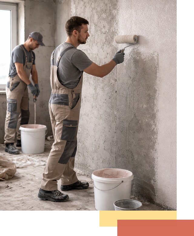 Нанесение бетоноконтакта на стены в Красном Сулине для последующей отделки