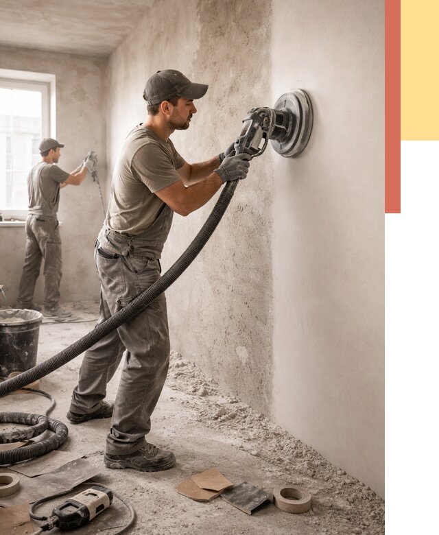 Шлифовка стен в Красном Сулине от 1225 руб/м2 — быстро и недорого | ОТДЕЛОЧНИК-Крл