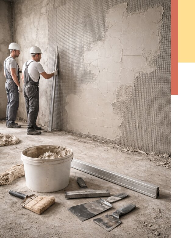 Штукатурка стен по сетке в Красном Сулине от 5613 руб./м2 — быстро и недорого | ОТДЕЛОЧНИК-Крл