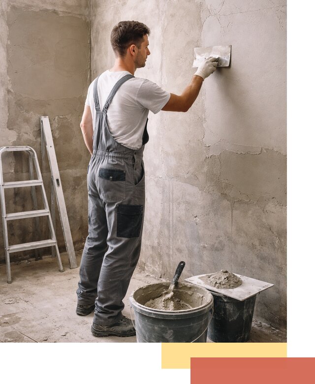 Штукатурка стен в ванной под ключ в Красном Сулине