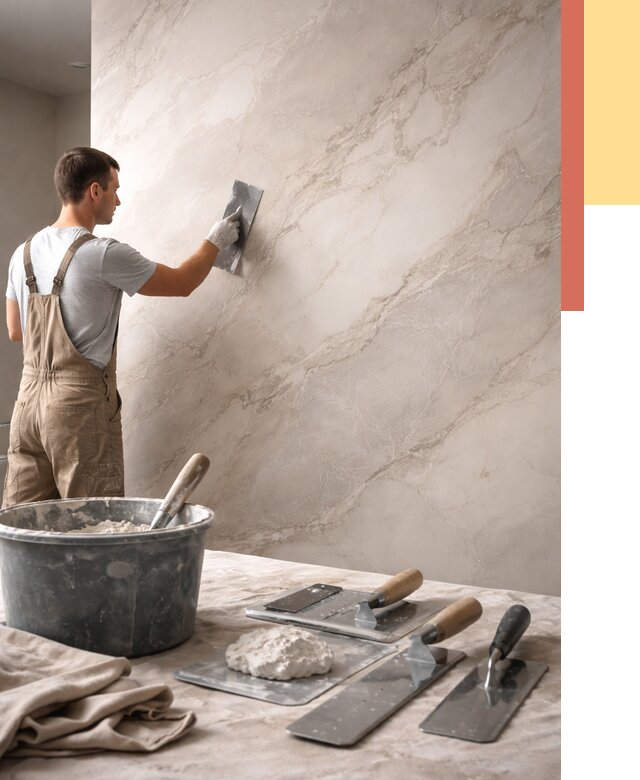 Декоративная штукатурка под мрамор в Красном Сулине от 2858 руб./м² — быстро и недорого | ОТДЕЛОЧНИК-Крл