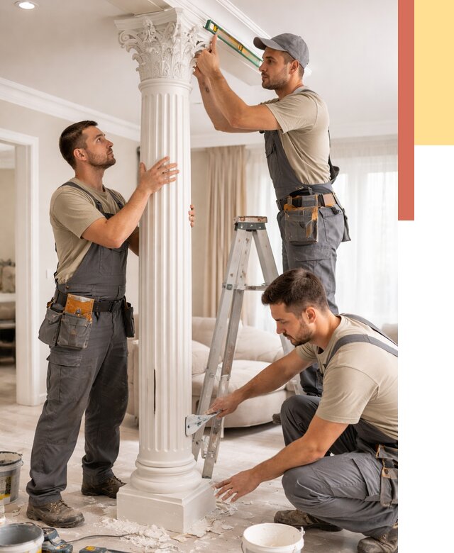 Установка декоративных колонн в Красном Сулине от 12247 руб. под ключ | ОТДЕЛОЧНИК-Крл