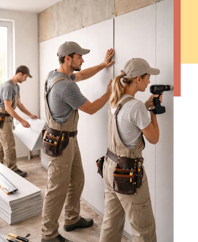 Монтаж ПВХ панелей на стены в Красном Сулине от 459 руб/м2 — быстро и недорого | ОТДЕЛОЧНИК-Крл