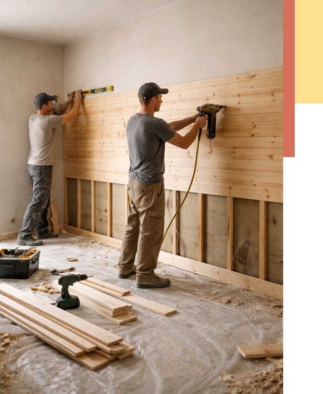 Монтаж деревянной вагонки на стены в Красном Сулине от 7655 руб. | Услуги монтажа вагонки | ОТДЕЛОЧНИК-Крл