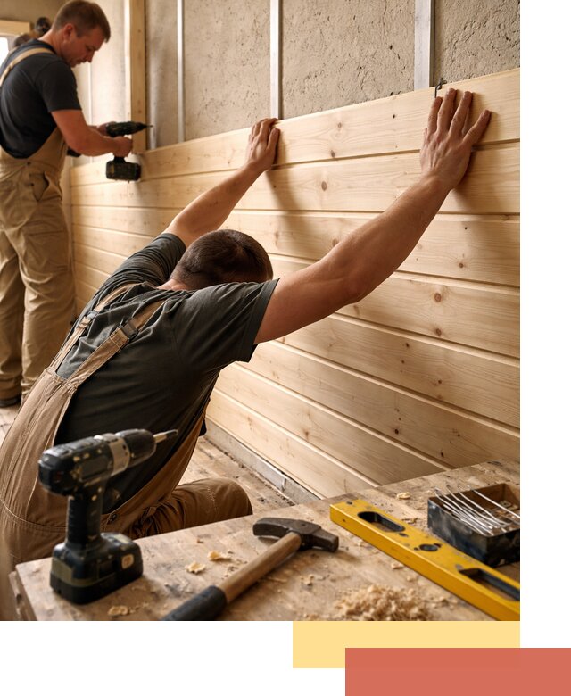 Монтаж деревянной вагонки на стены в Красном Сулине быстро и качественно