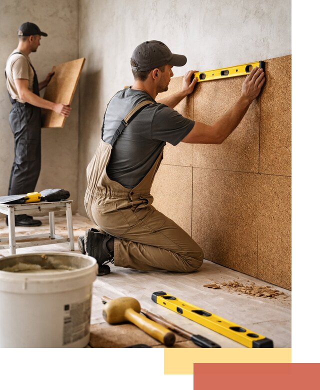 Монтаж пробковых панелей на стены в Красном Сулине быстро и качественно