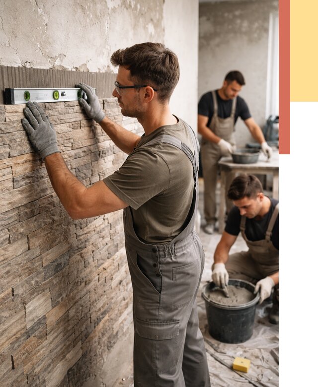 Монтаж искусственного камня в Красном Сулине от 4593 руб. под ключ | ОТДЕЛОЧНИК-Крл