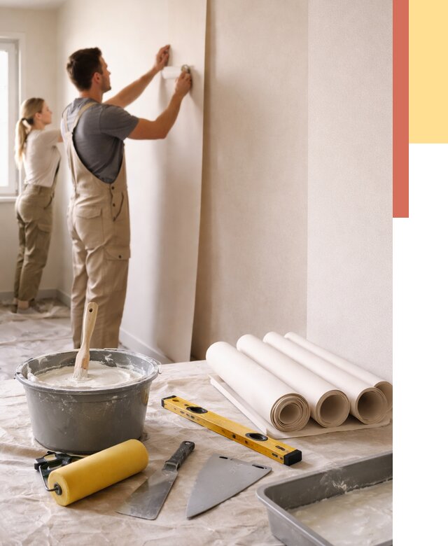 Поклейка бумажных обоев в Красном Сулине от 5613 руб./м2 — быстро и недорого | ОТДЕЛОЧНИК-Крл