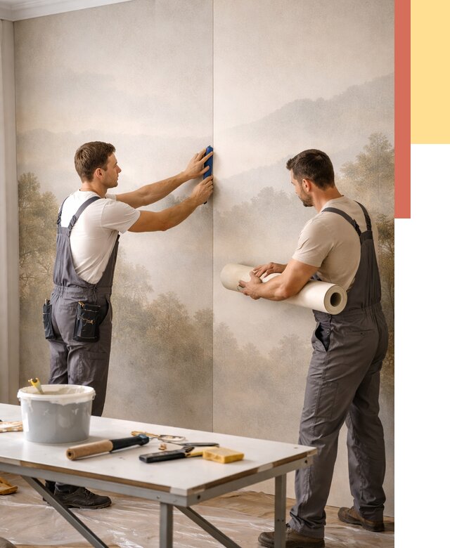 Поклейка фотообоев в Красном Сулине от 8675 руб/м² — быстро и недорого | ОТДЕЛОЧНИК-Крл