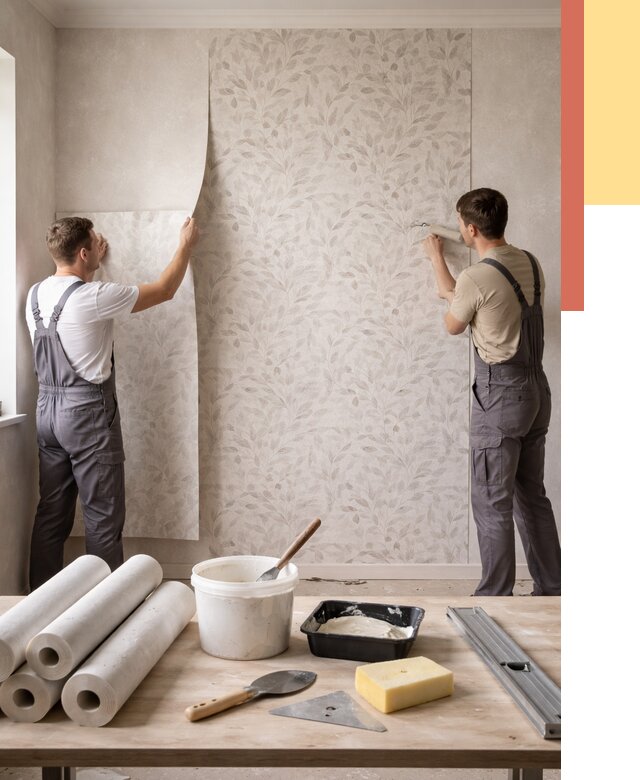 Поклейка обоев с подбором рисунка в Красном Сулине от 3572 руб. | ОТДЕЛОЧНИК-Крл - быстро и недорого