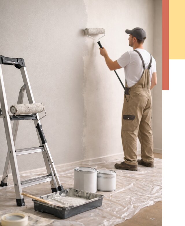 Покраска стен латексной краской в Красном Сулине от 4593 руб. за м2 | ОТДЕЛОЧНИК-Крл