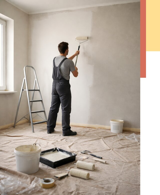 Покраска стен моющейся краской в Красном Сулине от 357 руб./м² — быстро и недорого | ОТДЕЛОЧНИК-Крл