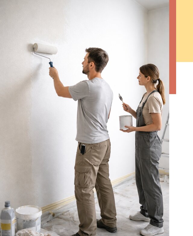 Окраска стен по стеклохолсту в Красном Сулине от 4593 руб/м² под ключ | ОТДЕЛОЧНИК-Крл