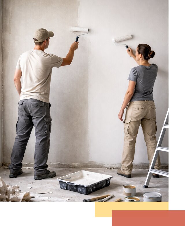 Окраска стен по стеклохолсту в Красном Сулине качественно и долговечно