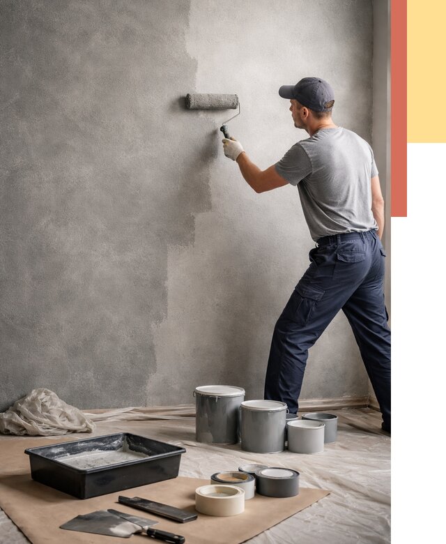 Покраска стен под бетон в Красном Сулине от 663 руб. за м2 — быстро и недорого | ОТДЕЛОЧНИК-Крл