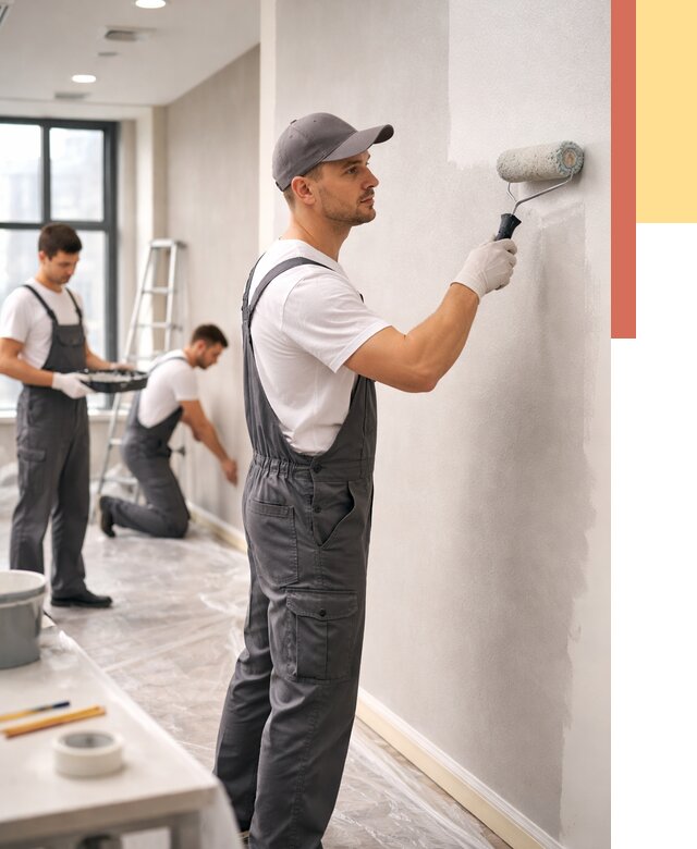 Покраска стен в офисе в Красном Сулине от 8675 руб. — быстро и недорого | ОТДЕЛОЧНИК-Крл