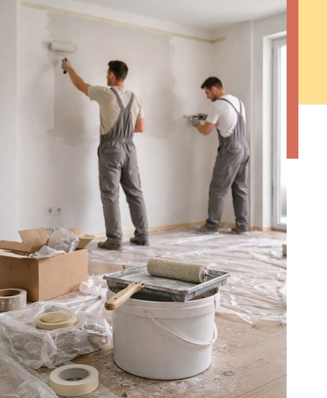 Покраска стен в квартире в Красном Сулине от 2552 руб/м2 — быстро и недорого | ОТДЕЛОЧНИК-Крл