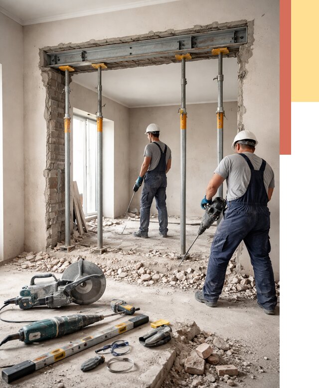 Прорезка проема в стене в Красном Сулине от 4593 руб. — быстро и недорого | ОТДЕЛОЧНИК-Крл