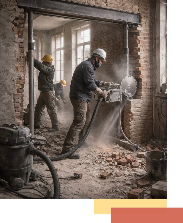 Прорезка проема в стене под дверной или оконный проем в Красном Сулине