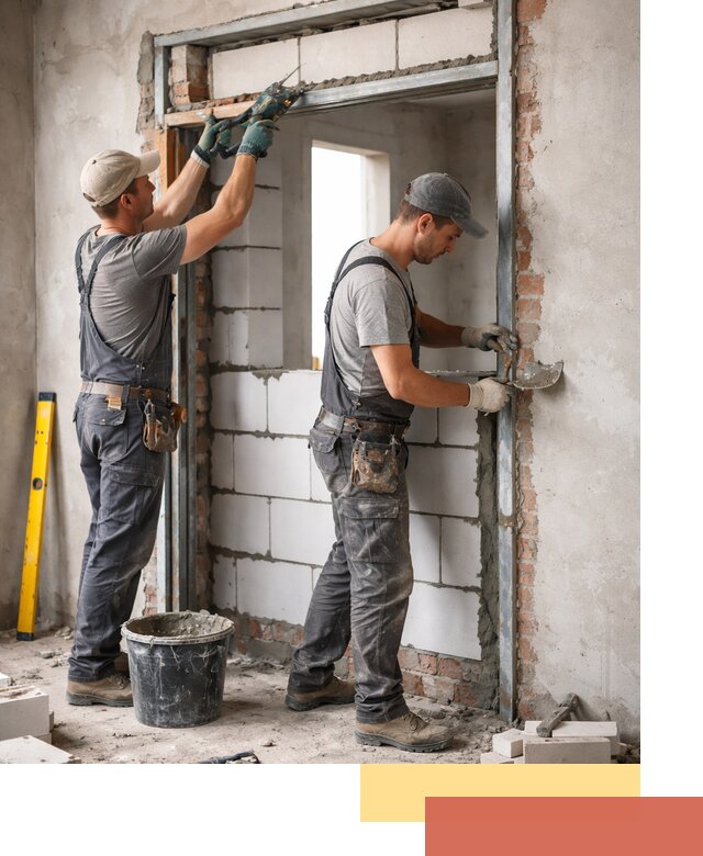 Закладка дверного проема под ключ в Красном Сулине: демонтаж, монтаж, отделка