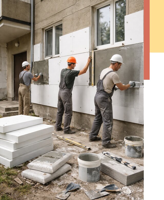 Утепление стен пенопластом в Красном Сулине от 1786 руб. — недорого и под ключ | ОТДЕЛОЧНИК-Крл