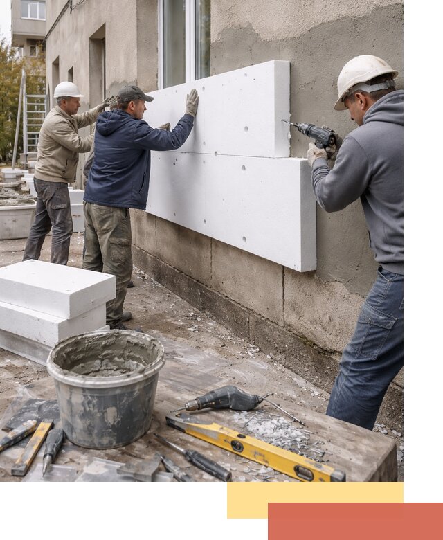 Утепление наружных стен пенопластом в Красном Сулине