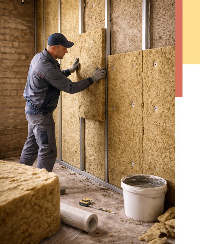 Утепление стен минватой в Красном Сулине от 1378 руб./м2 — недорого и быстро | ОТДЕЛОЧНИК-Крл