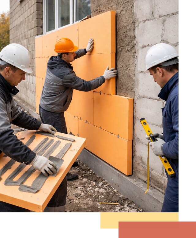 Утепление фасада пеноплексом под ключ в Красном Сулине