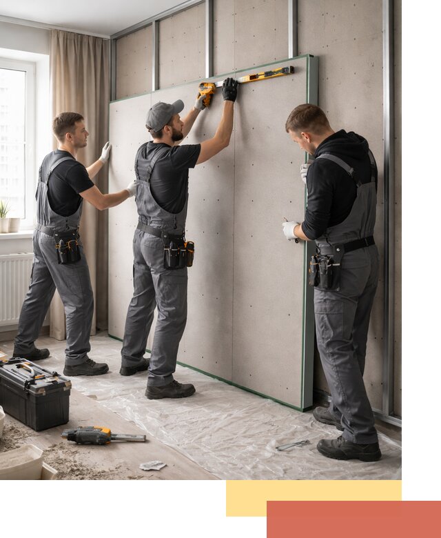 Шумоизоляция стен панелями ЗИПС в Красном Сулине для жилых и коммерческих помещений