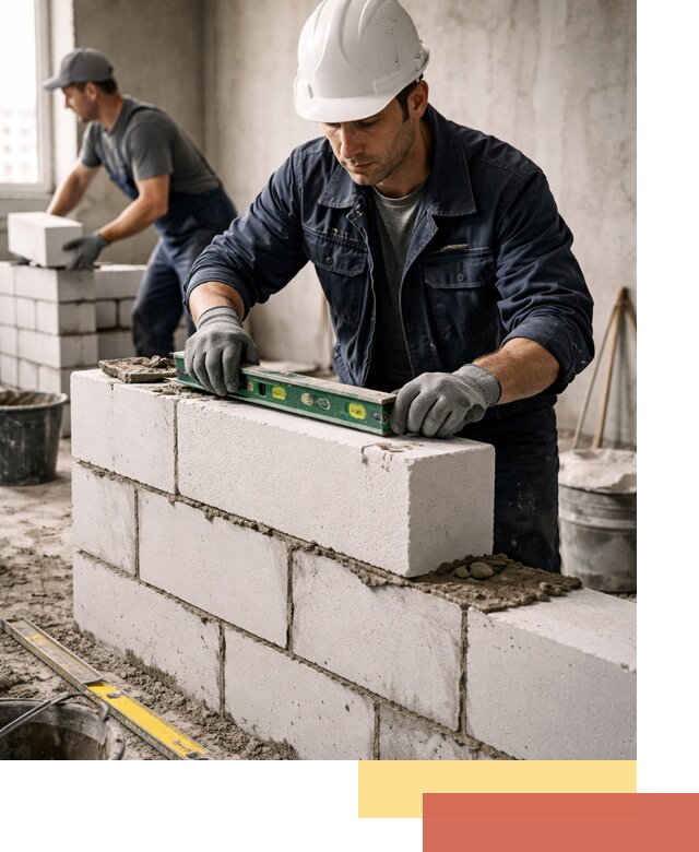 Кладка перегородок из пеноблока под ключ в Красном Сулине