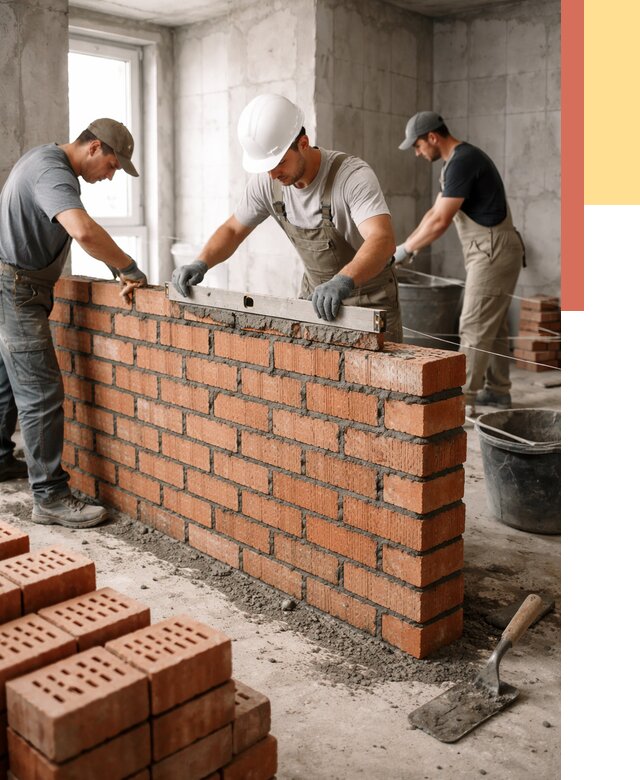 Кладка перегородок из кирпича в Красном Сулине от 3572 руб. за м² | ОТДЕЛОЧНИК-Крл