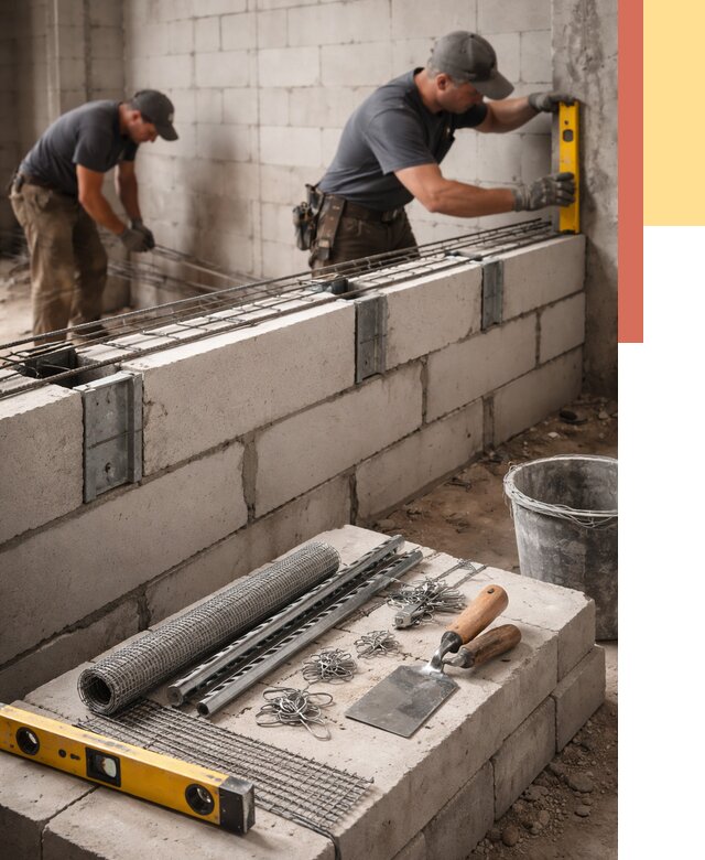 Армирование кладки перегородок в Красном Сулине от 765 руб. под ключ | ОТДЕЛОЧНИК-Крл