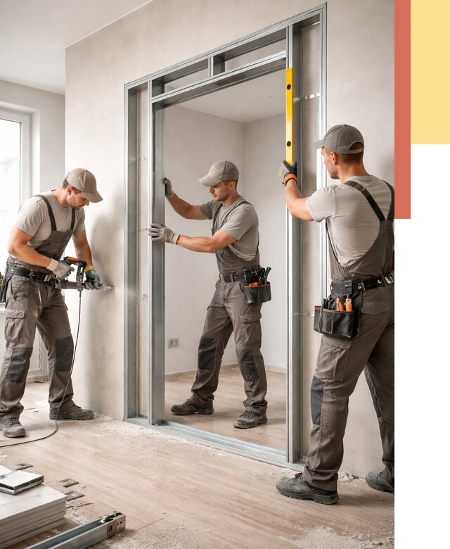 Устройство дверного проема в перегородке в Красном Сулине от 4593 руб. под ключ | ОТДЕЛОЧНИК-Крл