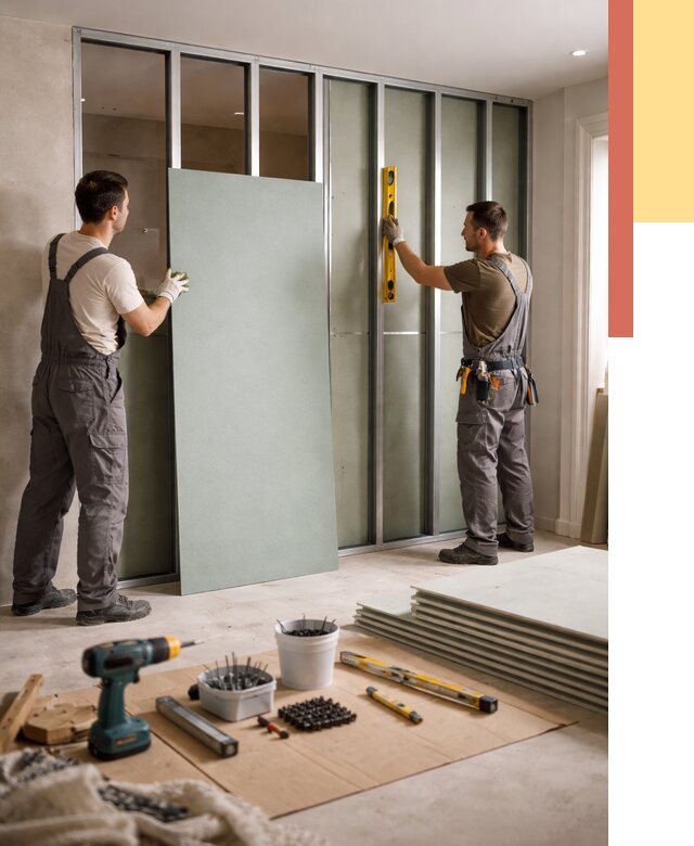 Перегородка из влагостойкого гипсокартона в Красном Сулине от 4899 руб. — монтаж под ключ | ОТДЕЛОЧНИК-Крл