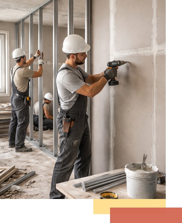 Перегородки из огнестойкого гипсокартона в Красном Сулине под ключ