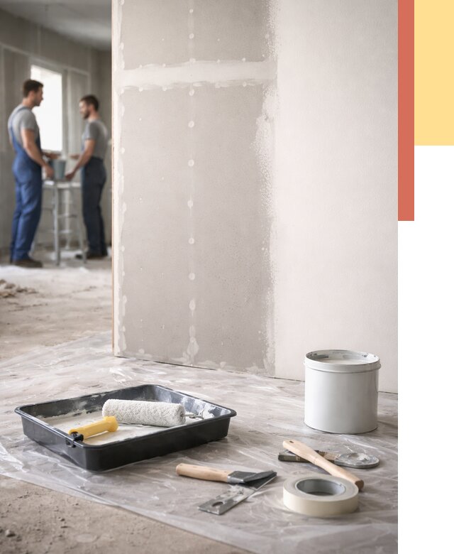 Покраска перегородок из гипсокартона в Красном Сулине от 4593 руб. под ключ | ОТДЕЛОЧНИК-Крл